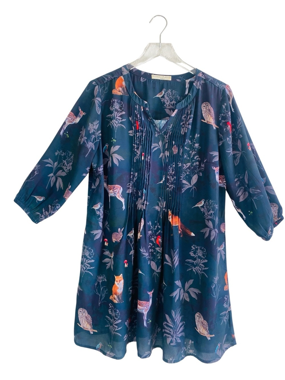Wayward Fancies eShakti Woodland Animal Print Tunic Dress Size XL/16